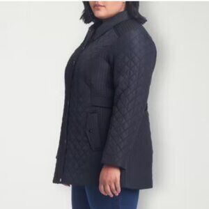 Liz Claiborne Hooded Midweight Quilted Jacket